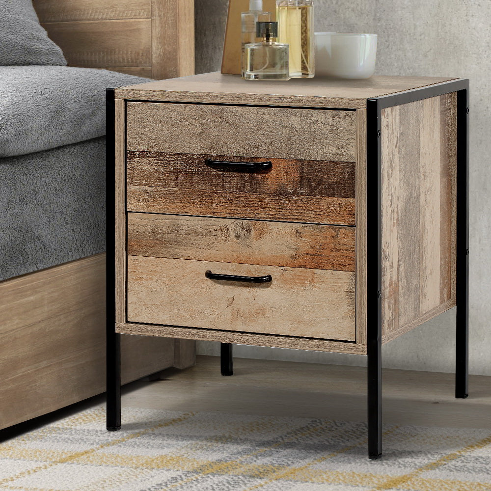 Bedside Table 2 Drawers - Barnly
