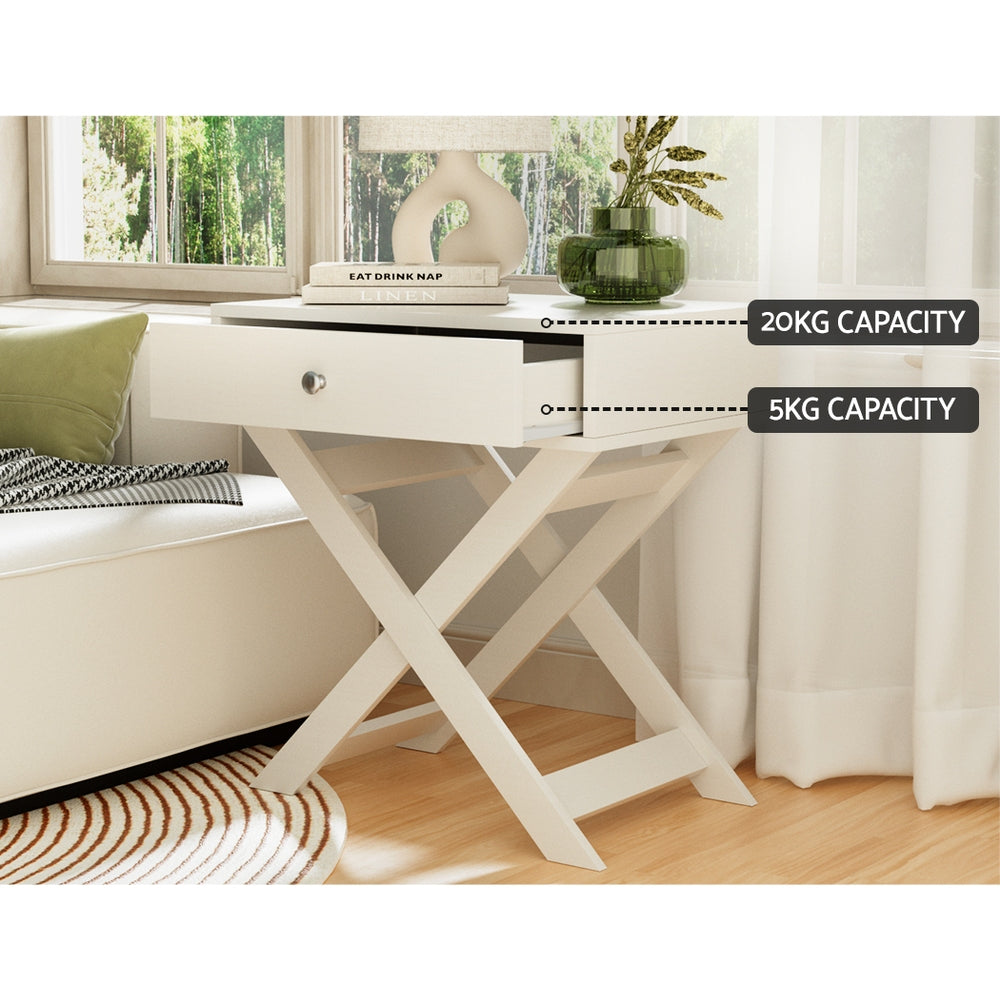 Bedside Table Drawers Side Table Storage Cabinet Nightstand White