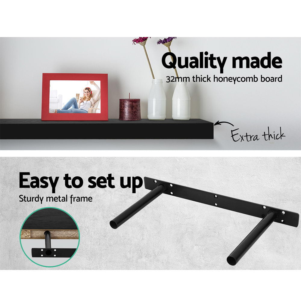 Floating Wall Shelf Set Of 3 Black