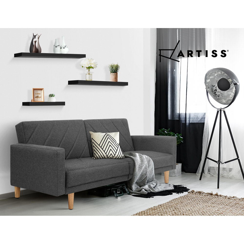 Floating Wall Shelf Set Of 3 Black