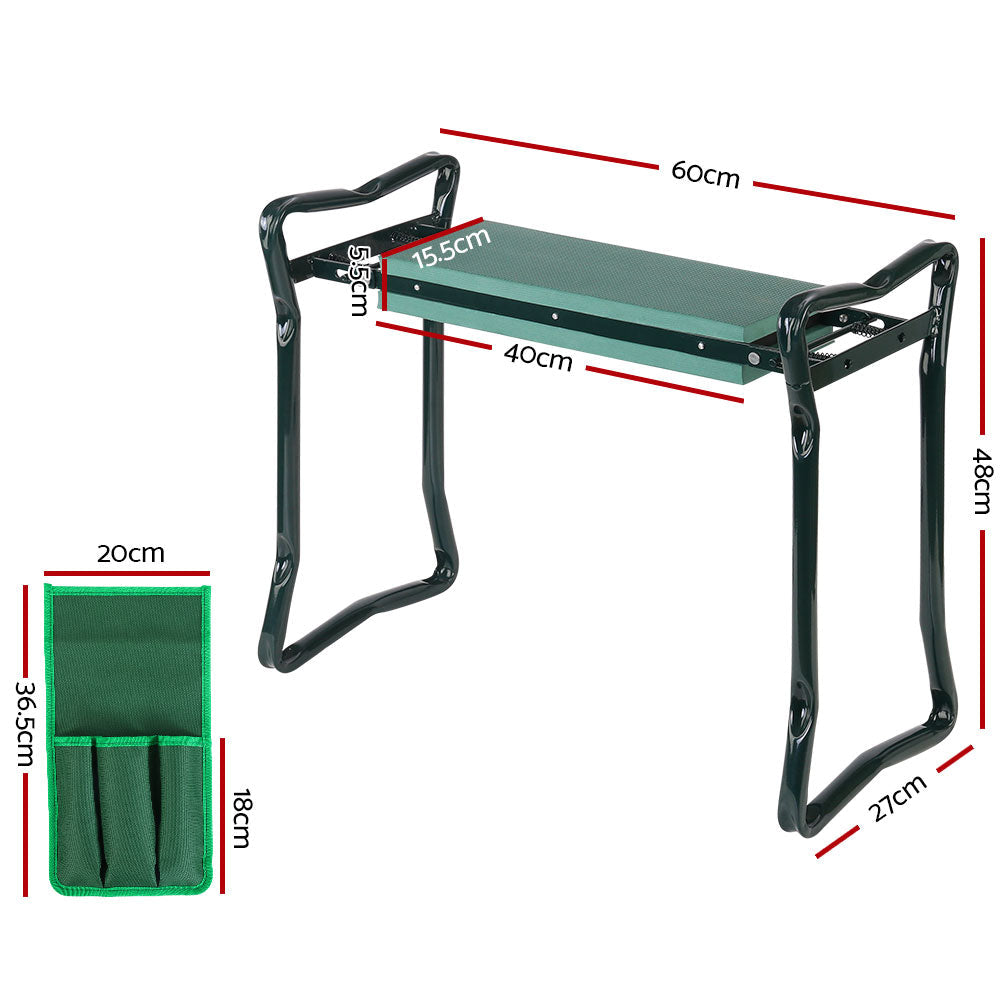 Garden Kneeler 3-In-1 Padded Seat Stool Outdoor Bench Knee Pad Foldable