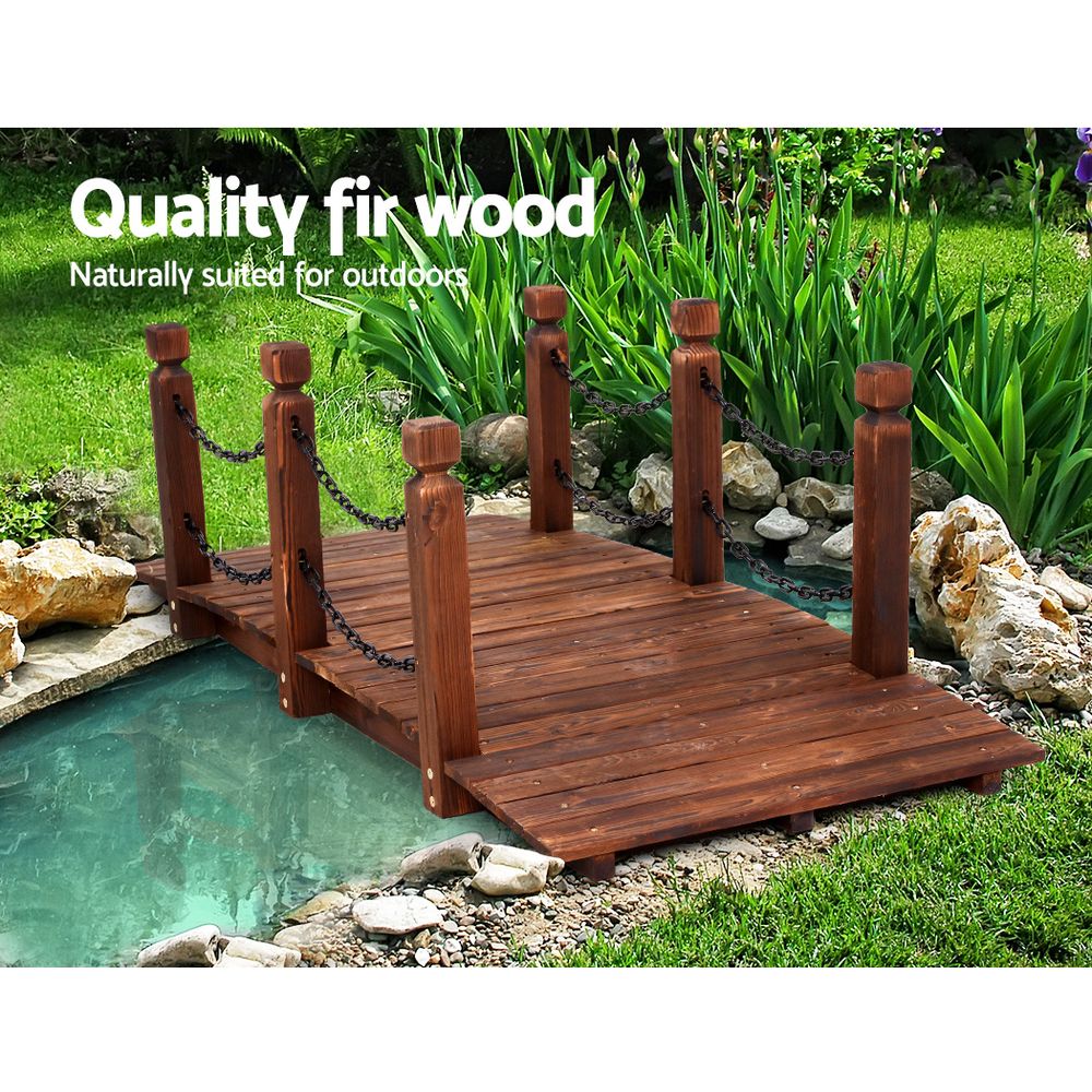 Garden Decor Outdoor Ornament Wooden Bridge Chain 160Cm