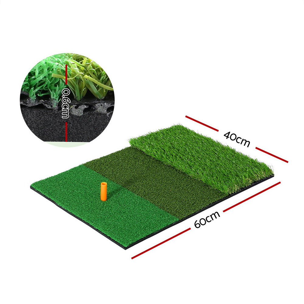 Golf Hitting Mat Portable Driving Range Practice Training Aid 3 in 1