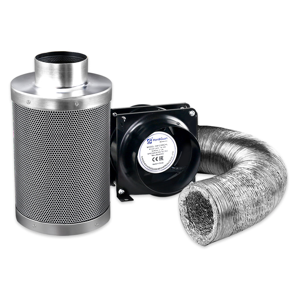 6" Ventilation Kit with Fan, Carbon Filter & Duct - Hydroponics Grow Tent