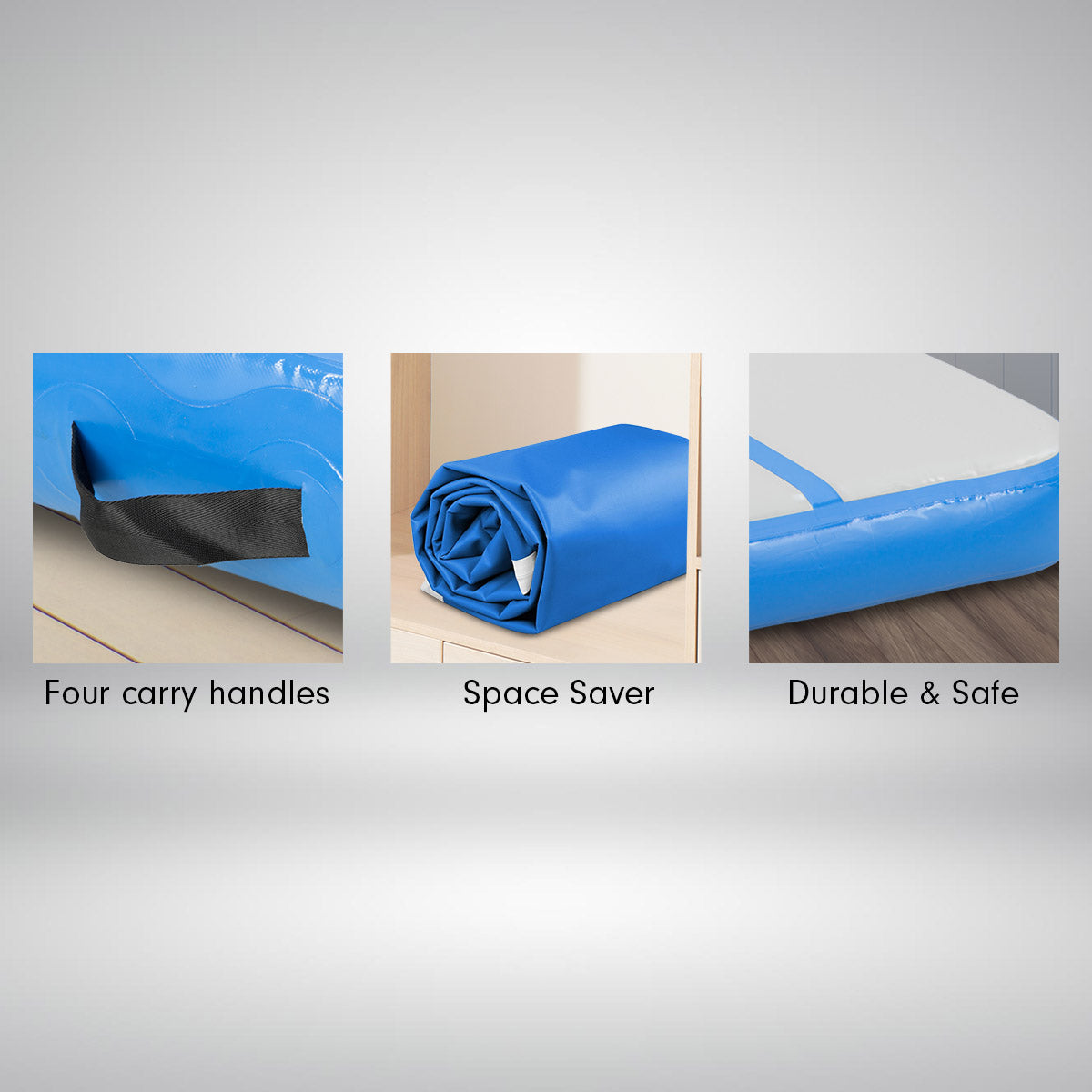 5m Airtrack Tumbling Mat Gymnastics Exercise 20cm Air Track - Blue
