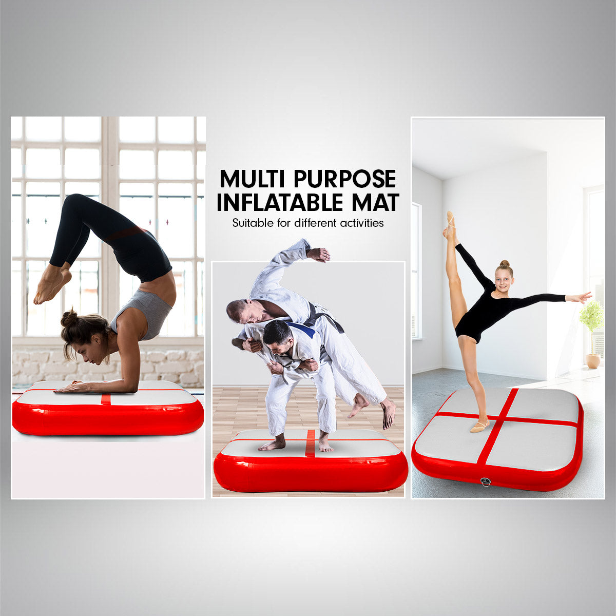 1m Air Track Block Tumbling Mat Gymnastics Exercise - Red