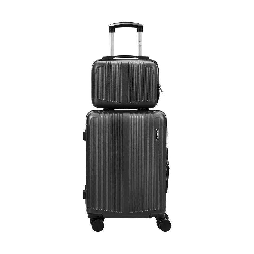 2PCS Luggage Suitcase Trolley Set Carry On TSA Hard Case Black