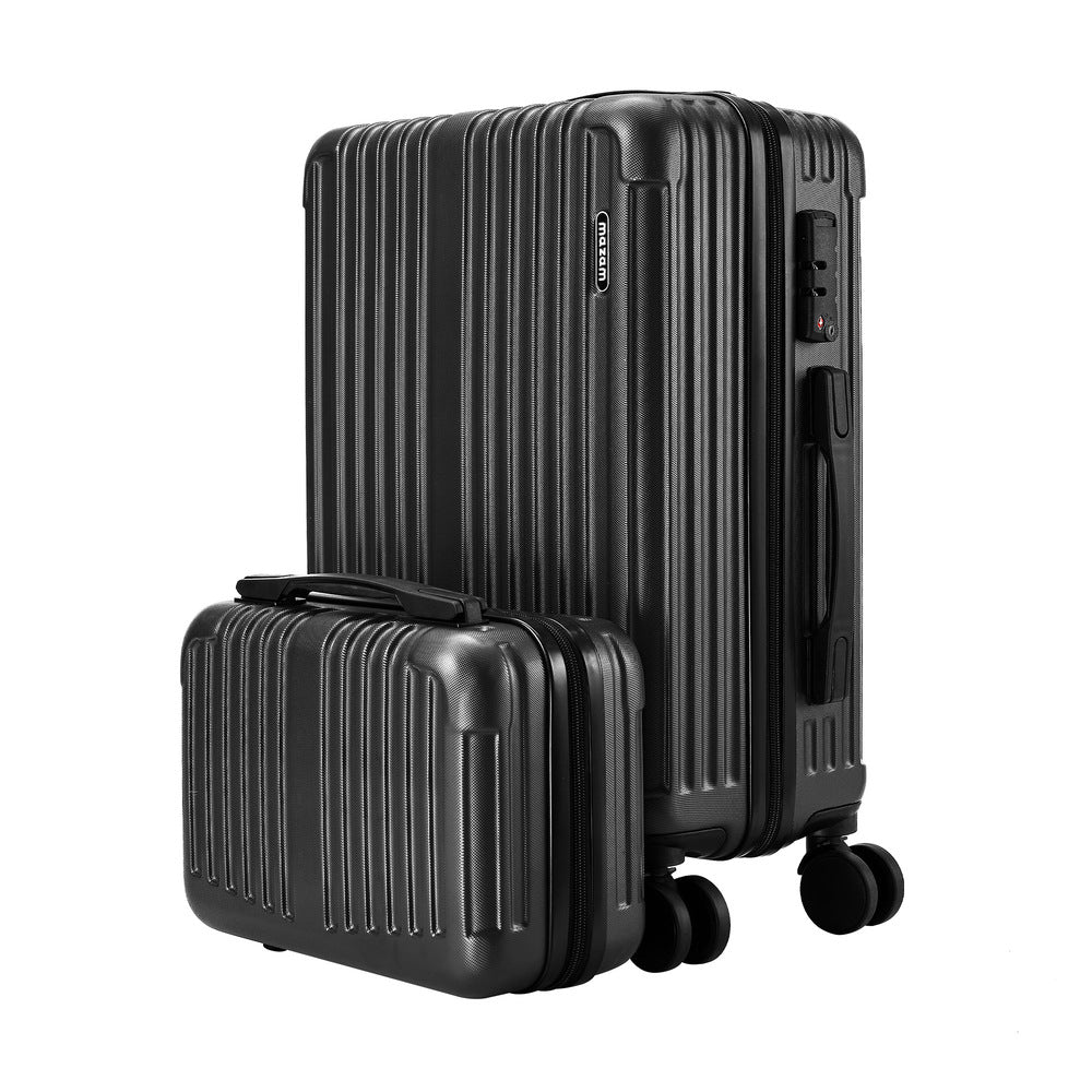 2PCS Luggage Suitcase Trolley Set Carry On TSA Hard Case Black