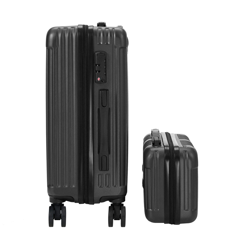 2PCS Luggage Suitcase Trolley Set Carry On TSA Hard Case Black