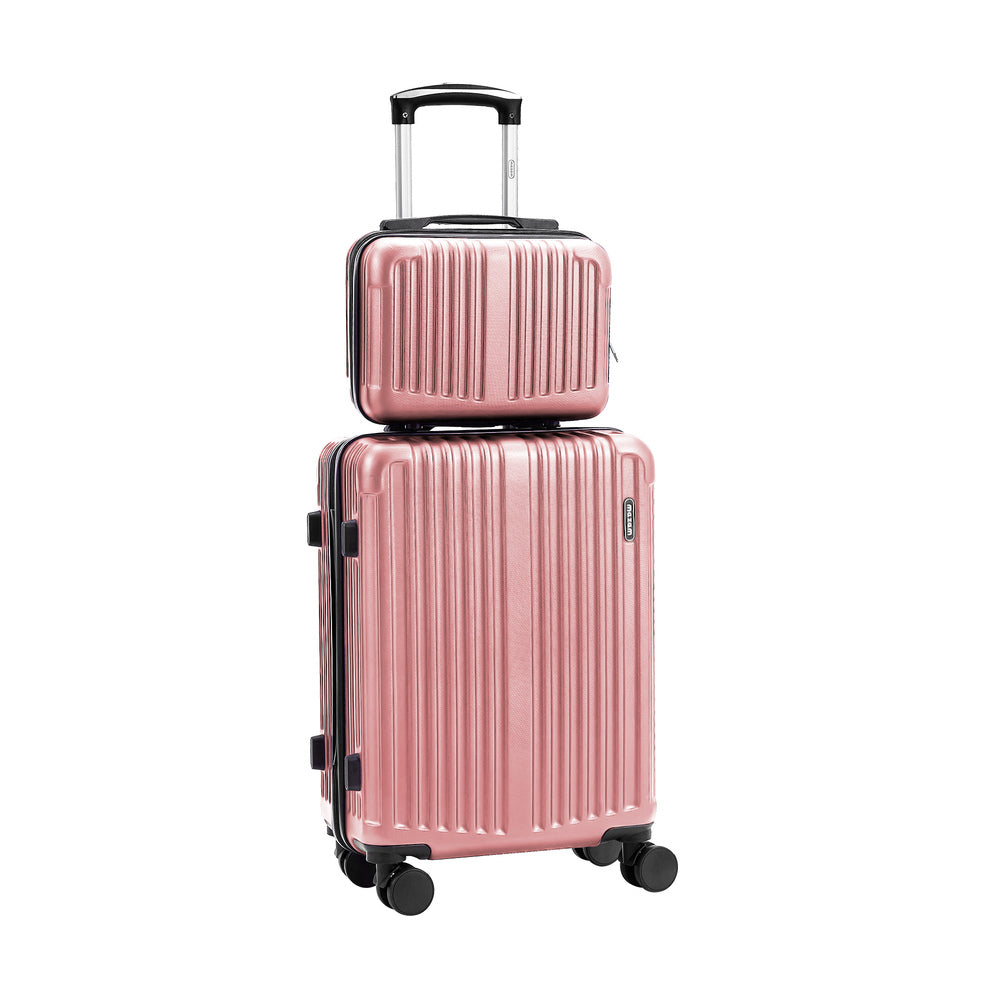 2PCS Luggage Suitcase Trolley Set Carry On TSA Hard Case Black