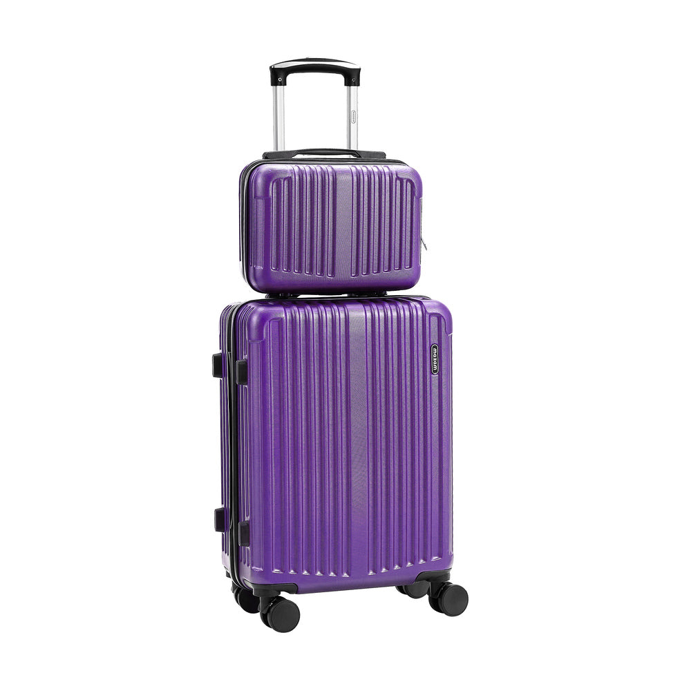 2PCS Luggage Suitcase Trolley Set Carry On TSA Hard Case Black