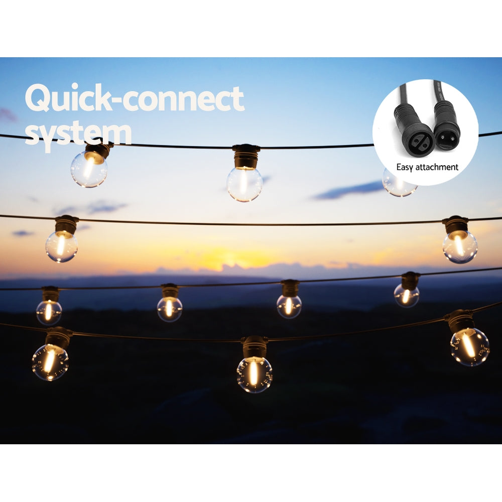 17M Solar Festoon Lights Led Christmas Wedding Decor (2 Pack)