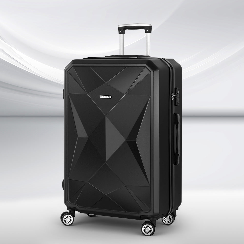 28-inch TSA Lock Hard Shell Luggage Set - Black