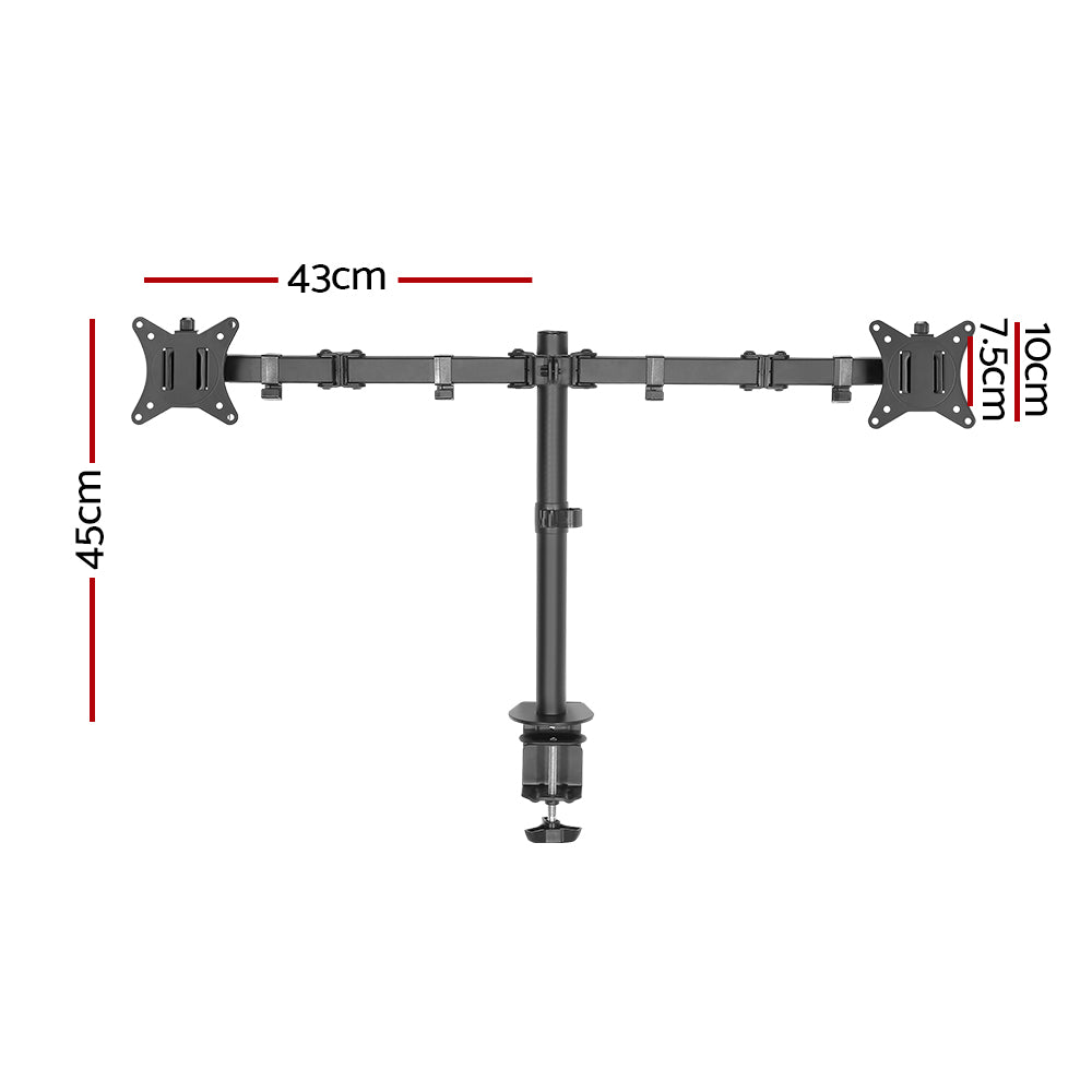Monitor Arm Mount Dual 32" Black