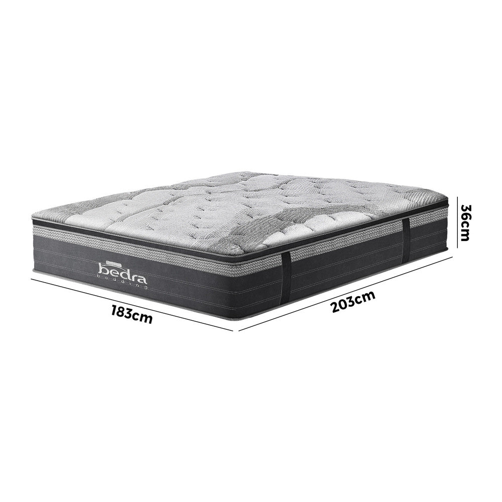 H&L 36cm King Mattress Breathable Euro Top Natural Latex Foam 7 zone