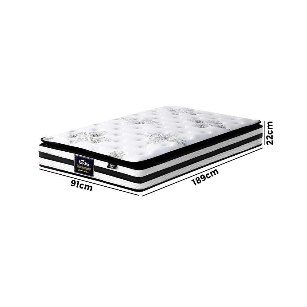 Simple Deals Single Mattress Breathable Luxury Bed Bonnell Spring Foam Medium 22cm