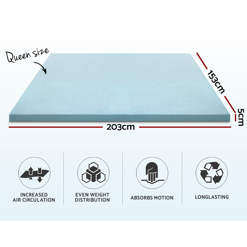 Memory Foam Mattress Topper Cool Gel 5Cm Queen
