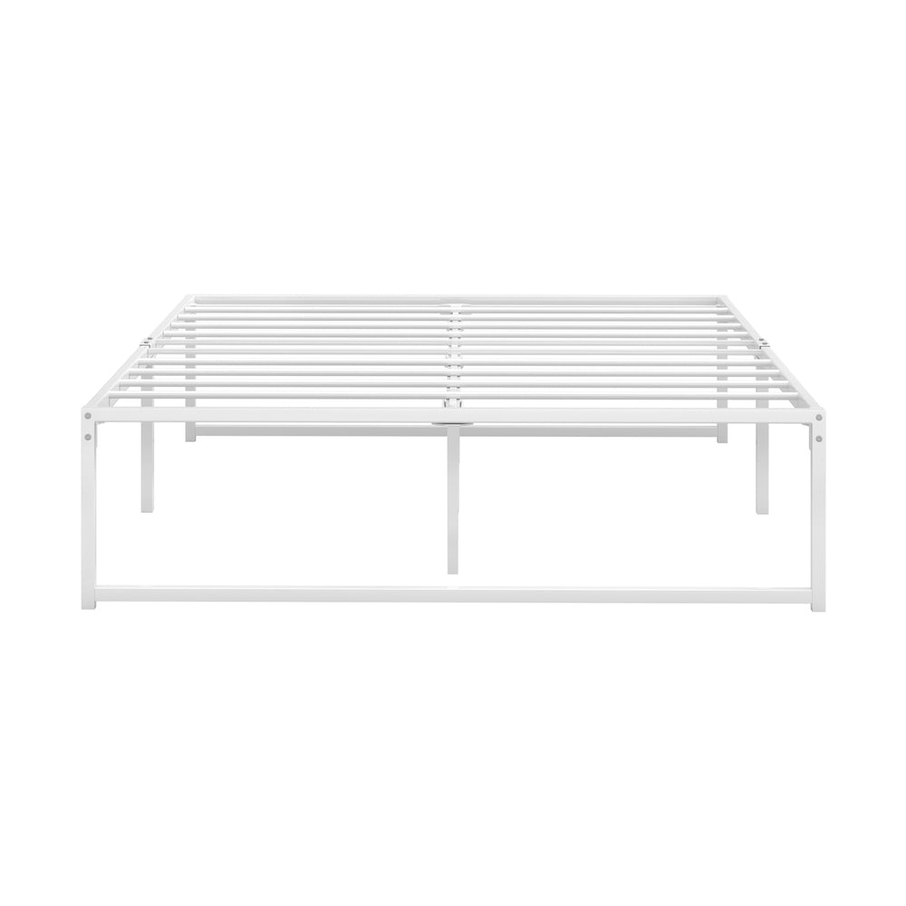 Metal Bed Frame Double/Queen Size Bed Base White