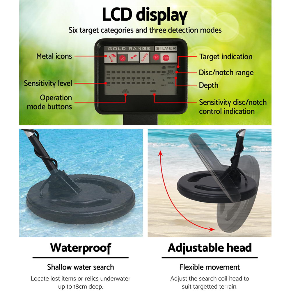 180Mm Deep Waterproof Treasure Hunter Metal Detector