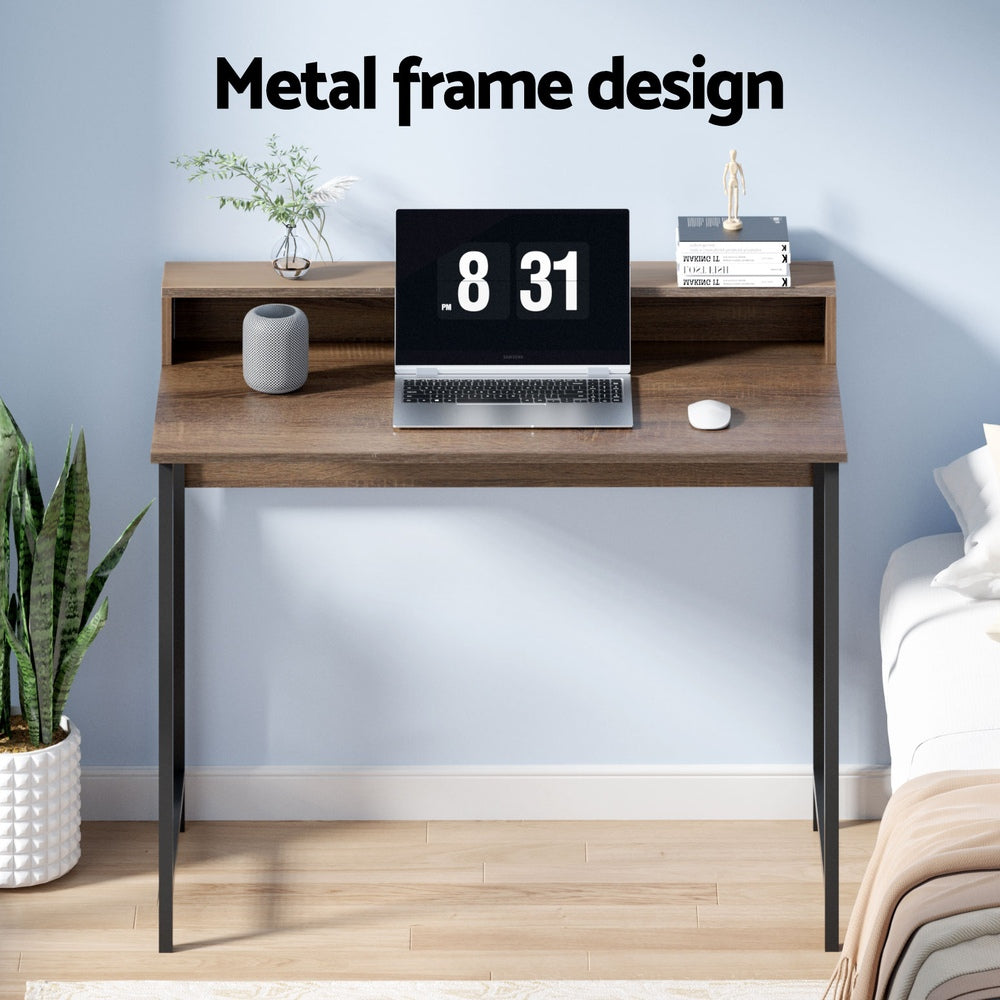 Computer Desk Shelf Oak 100Cm