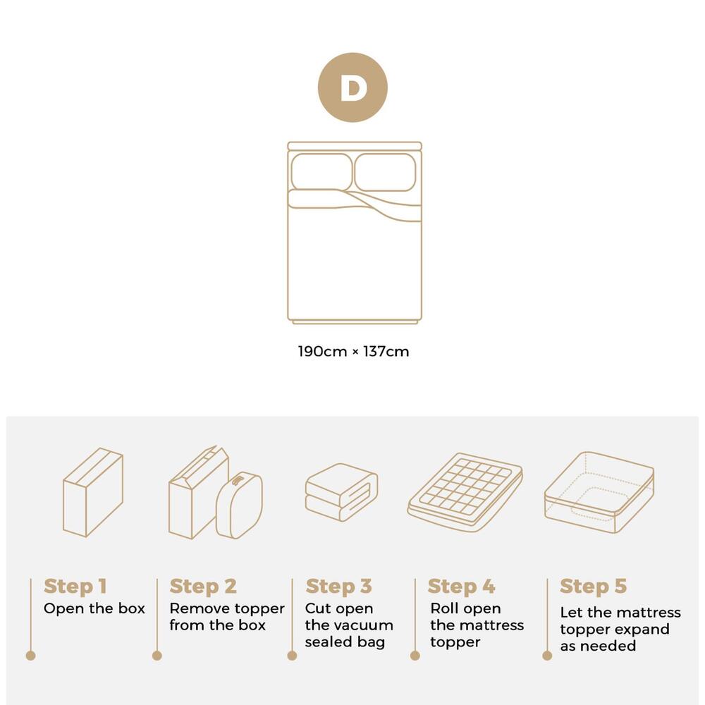 H&L Mattress Topper Microfibre Pillowtop Protector Underlay Pad Double