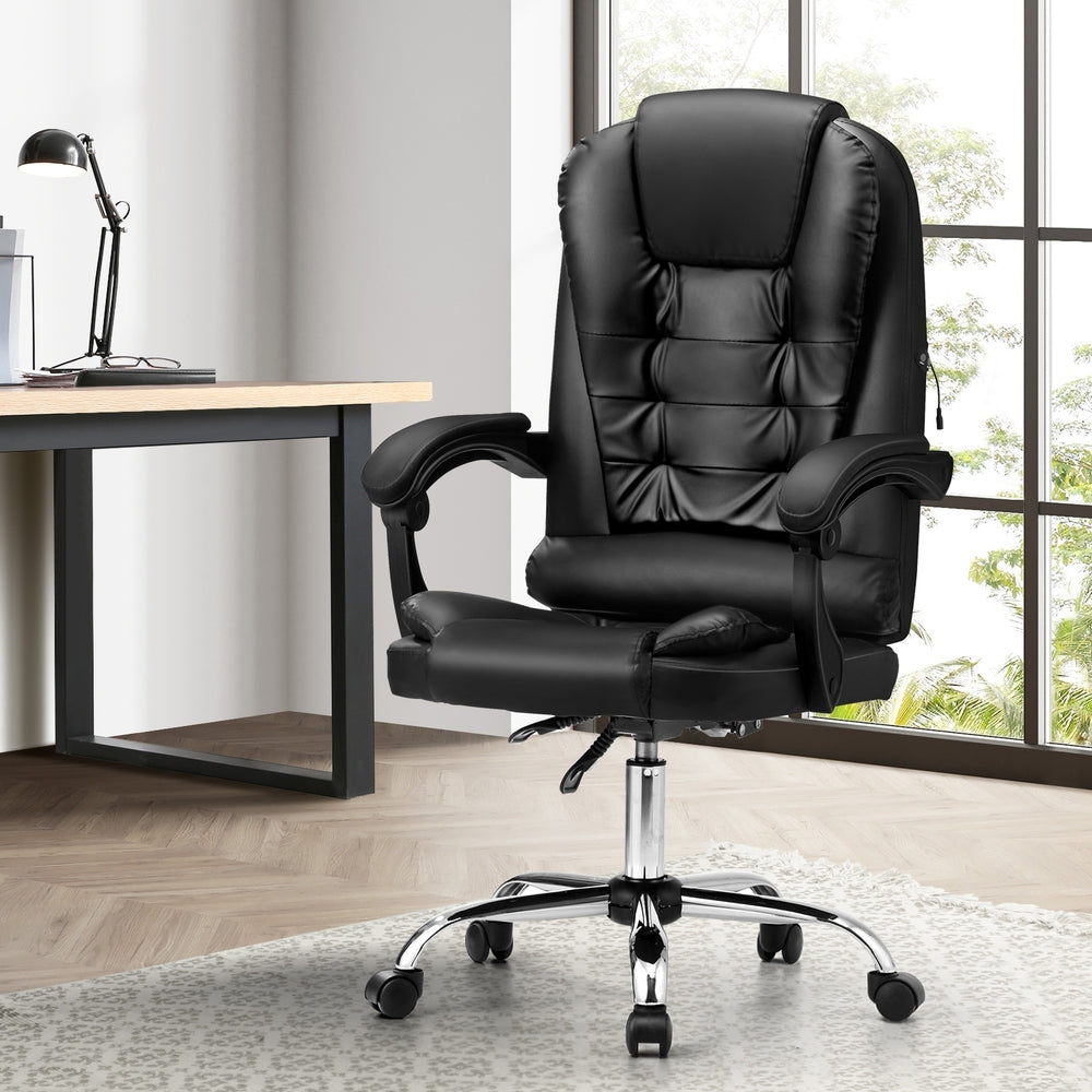 Massage Office Chair Racing Chairs PU Leather Black
