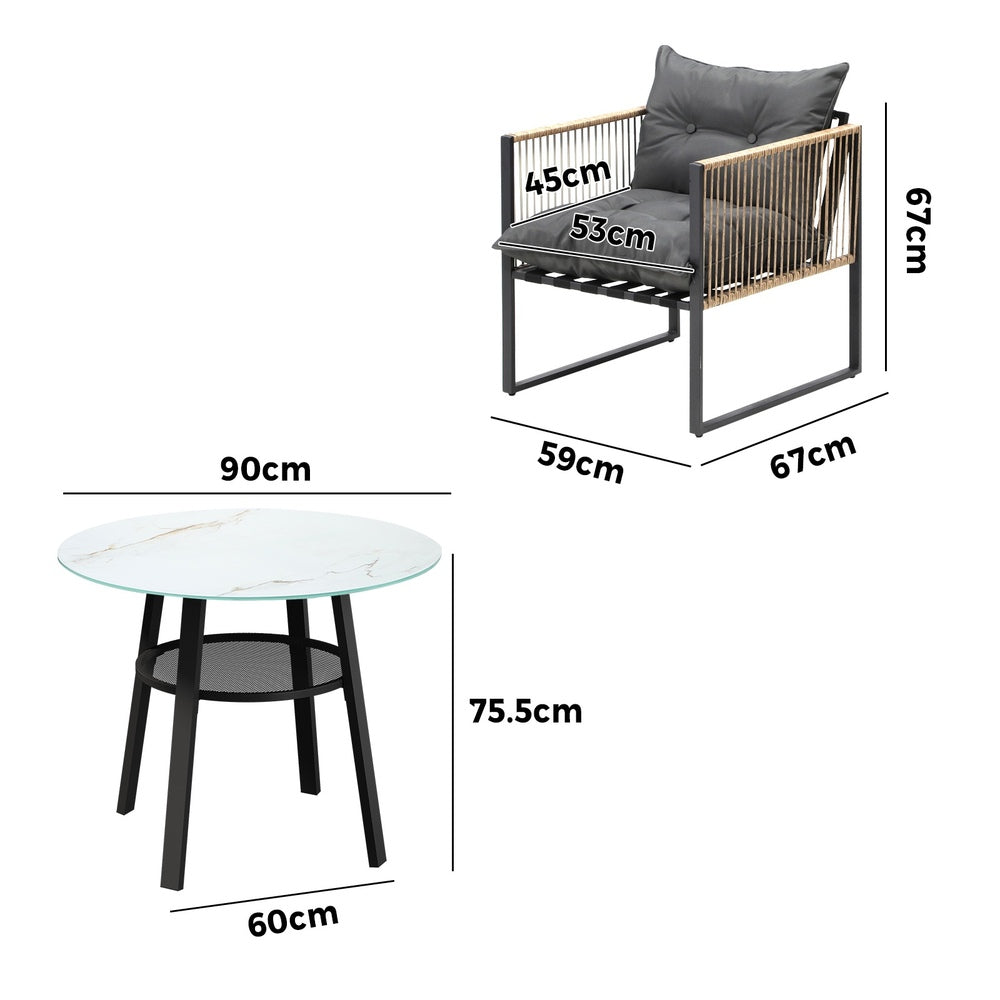 Outdoor Patio Set 2 Seater Bistro Setting