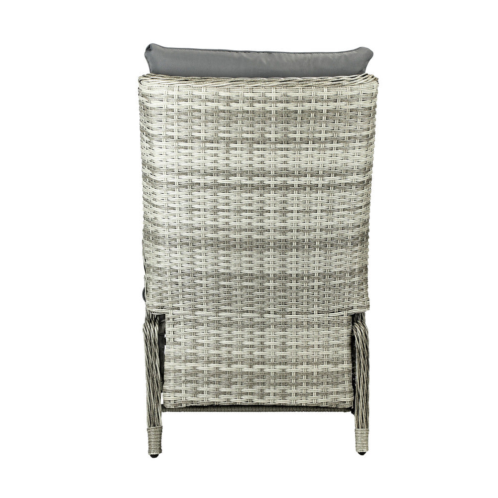Outdoor Recliner Chair Sun Lounge & Table Set utdoor Furniture Patio Sofa