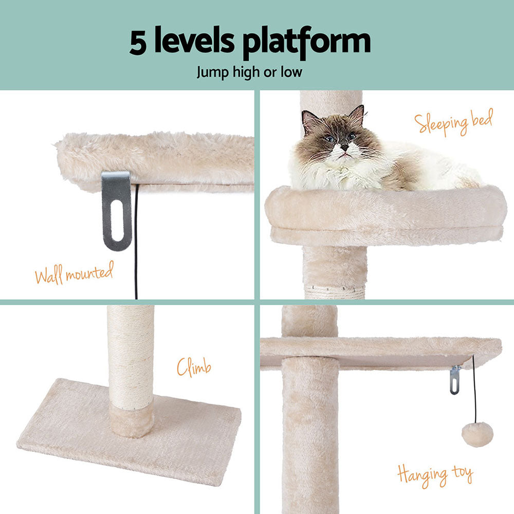 290cm Cat Tree Tower - Floor to Ceiling Scratching Post