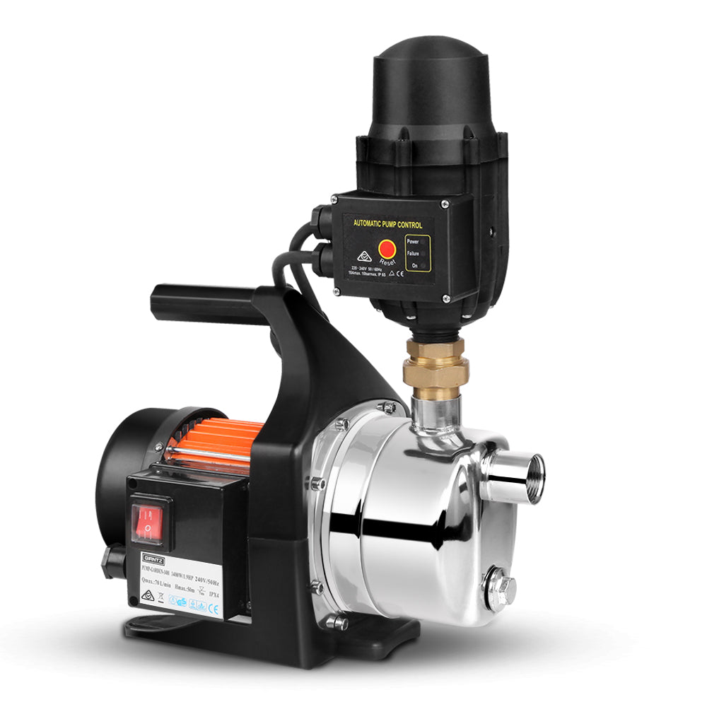 Garden Water Pump High Pressure 1500W Tank Rain Farm Irrigation House Black