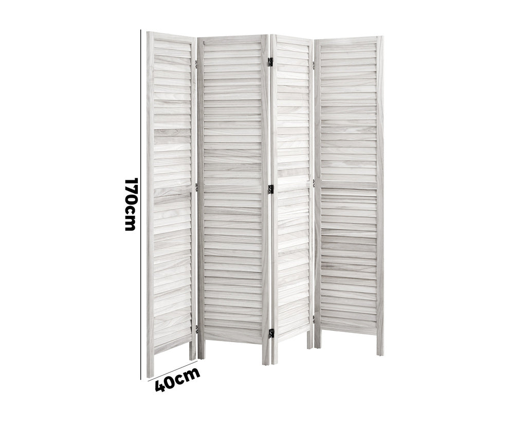 4 Panel Room Divider Timber Wooden Natural