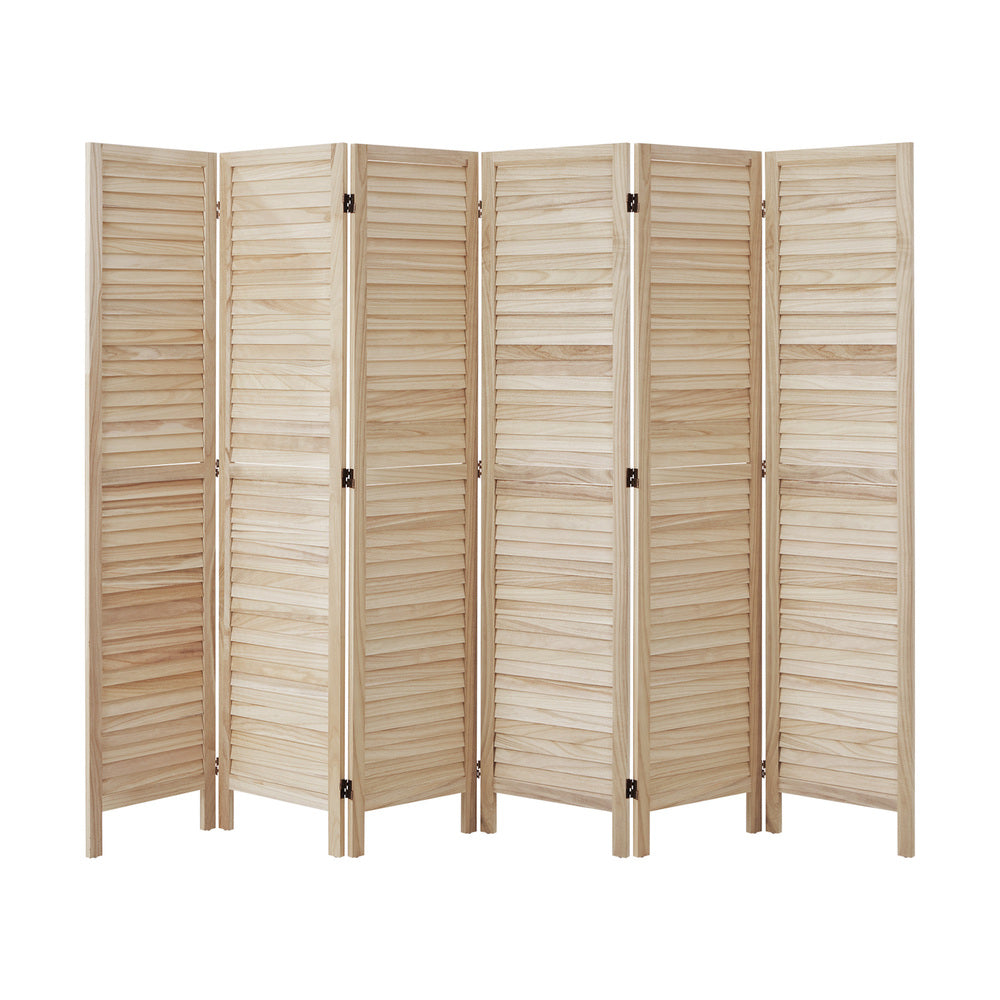 4 Panel Room Divider Timber Wooden Natural