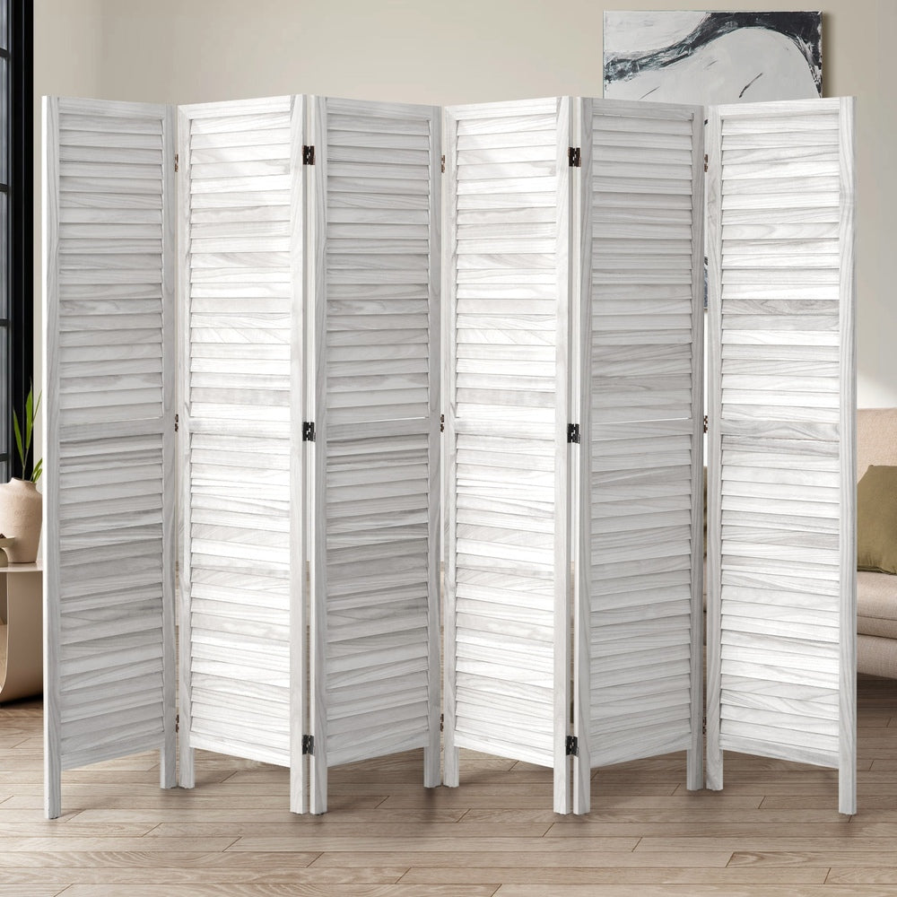 4 Panel Room Divider Timber Wooden Natural