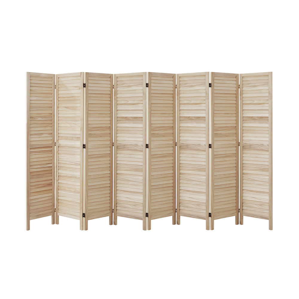 4 Panel Room Divider Timber Wooden Natural