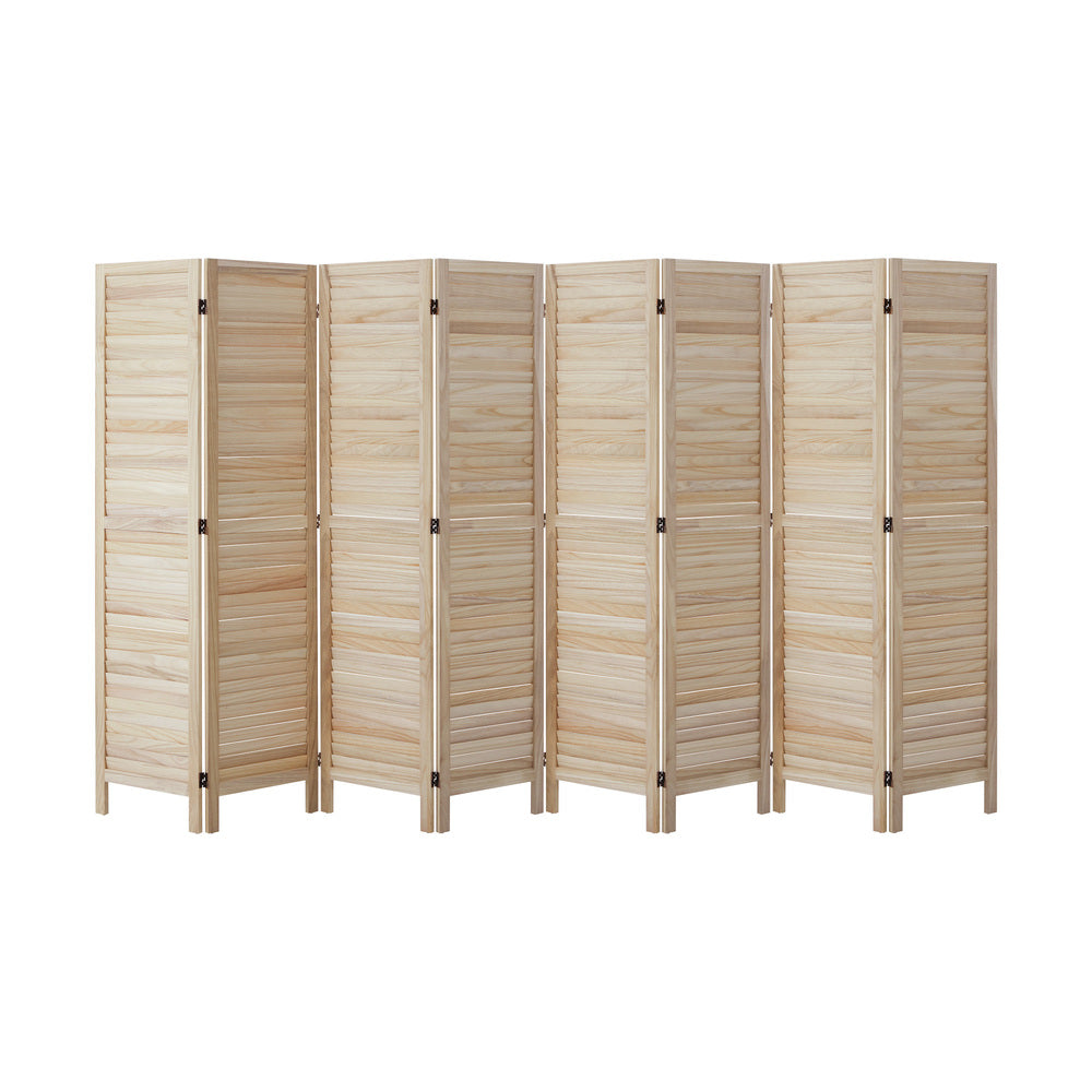 4 Panel Room Divider Timber Wooden Natural