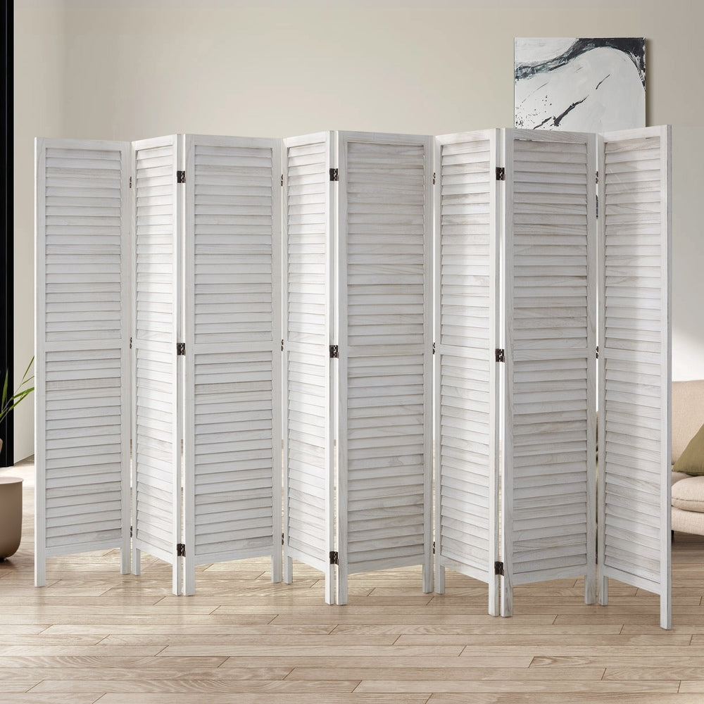 4 Panel Room Divider Timber Wooden Natural
