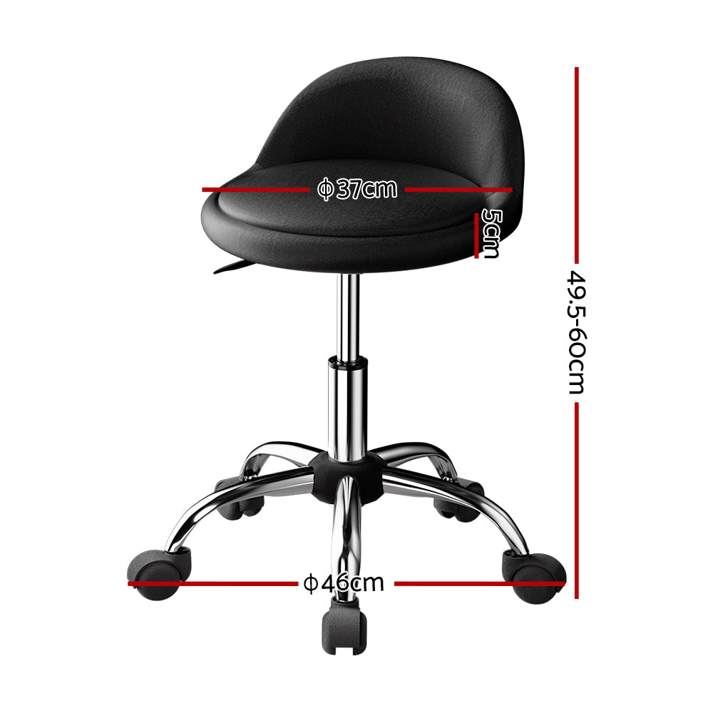 Salon Stool Swivel Chair Backrest Chairs Black/Brown