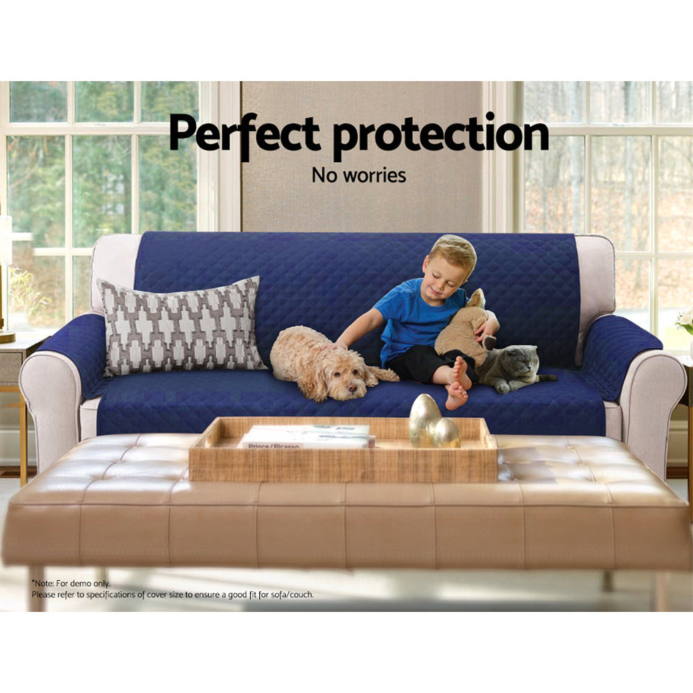 Sofa Cover Couch Covers 3 Seater Quilted Navy