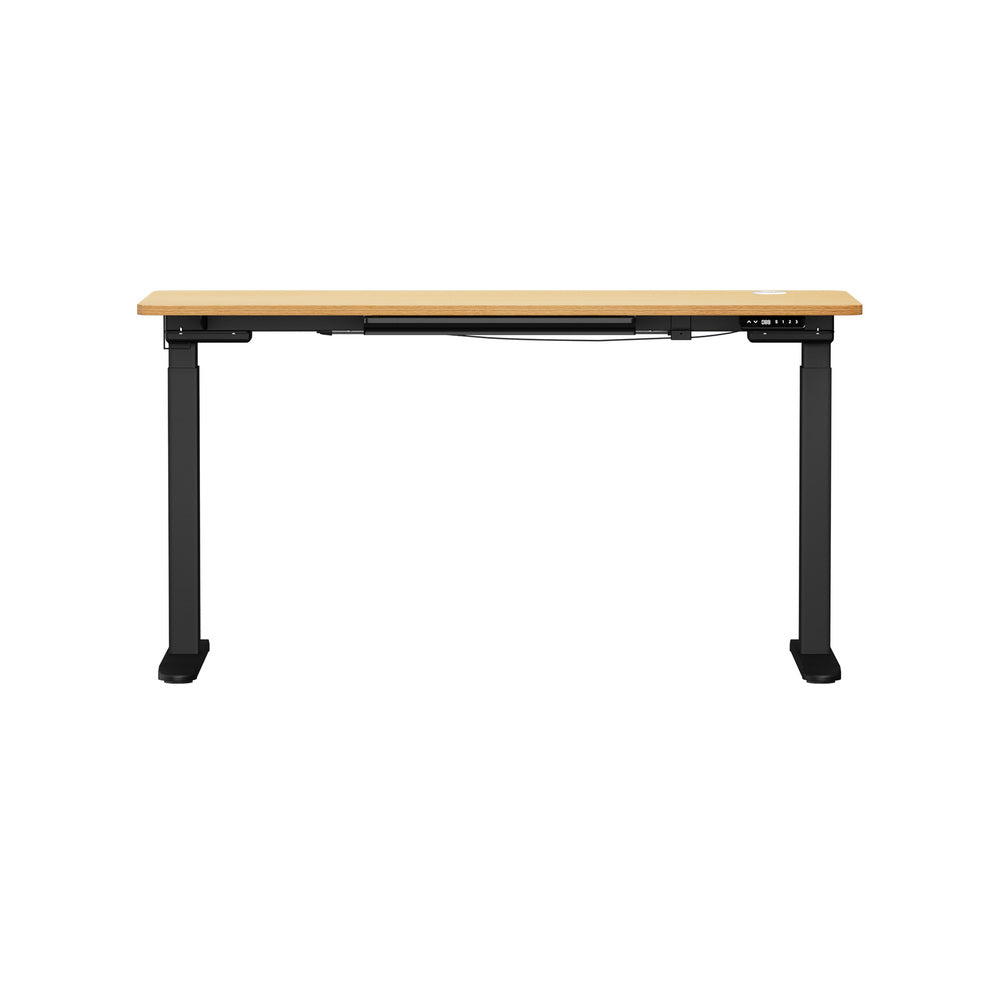 150cm Electric Standing Desk with Drawer Adjustable Black & White Oak
