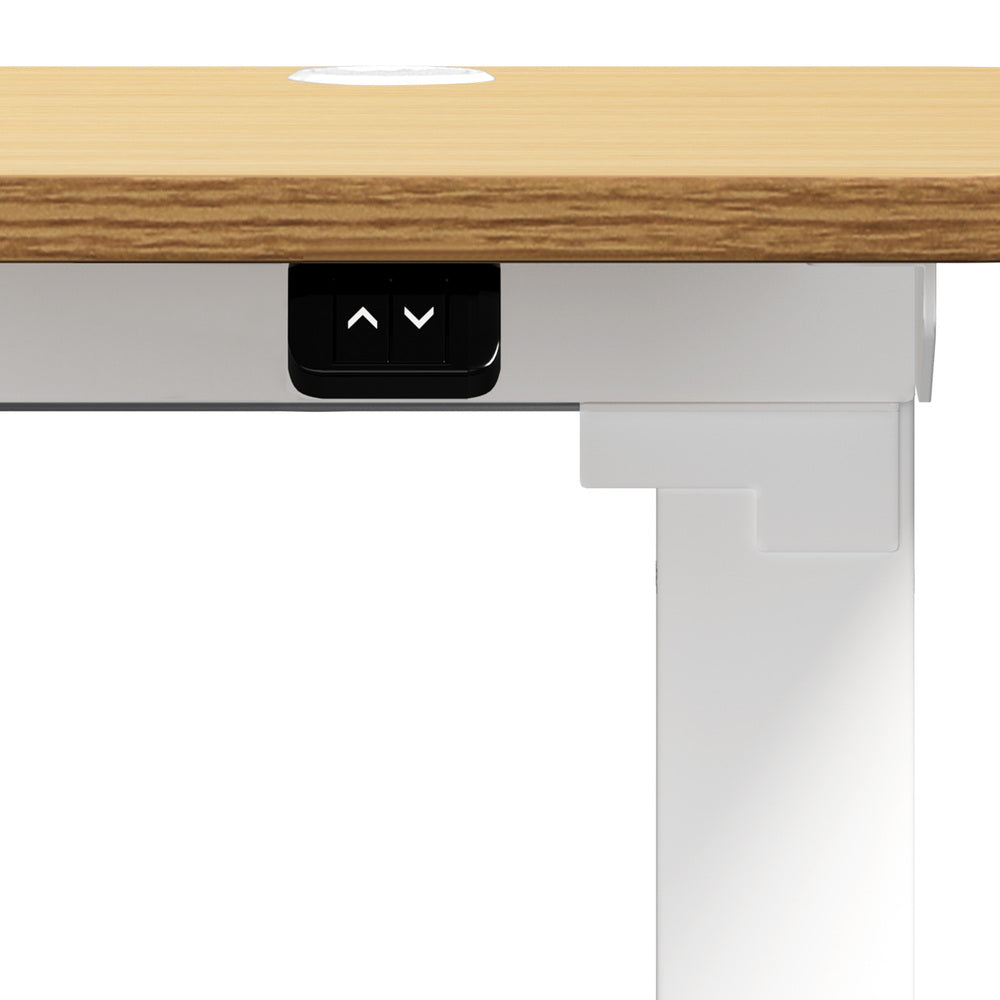 150cm Electric Standing Desk with Drawer Adjustable Oak White Single & Dual Motar