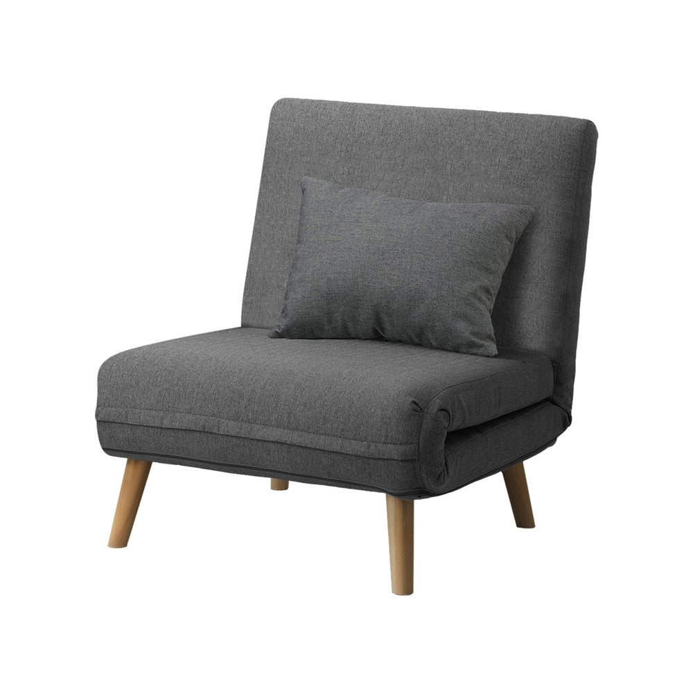 Lounge Sofa Bed Polyester Single Seat Green