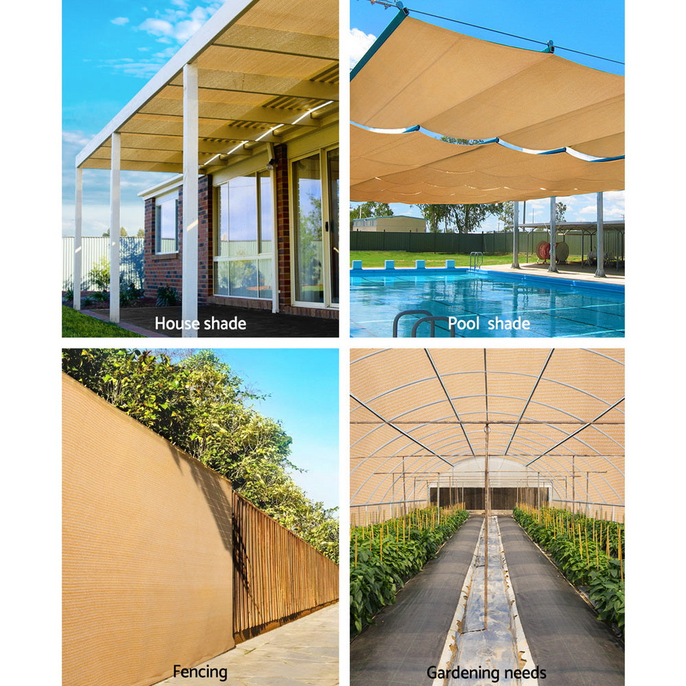 70% Shade Cloth 1.83X20M Shadecloth Sail Heavy Duty Beige
