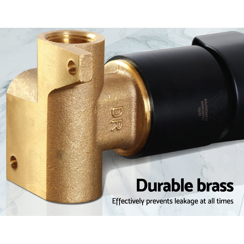 Shower Mixer Tap Wall Bath Taps Brass Hot Cold Basin Bathroom Black
