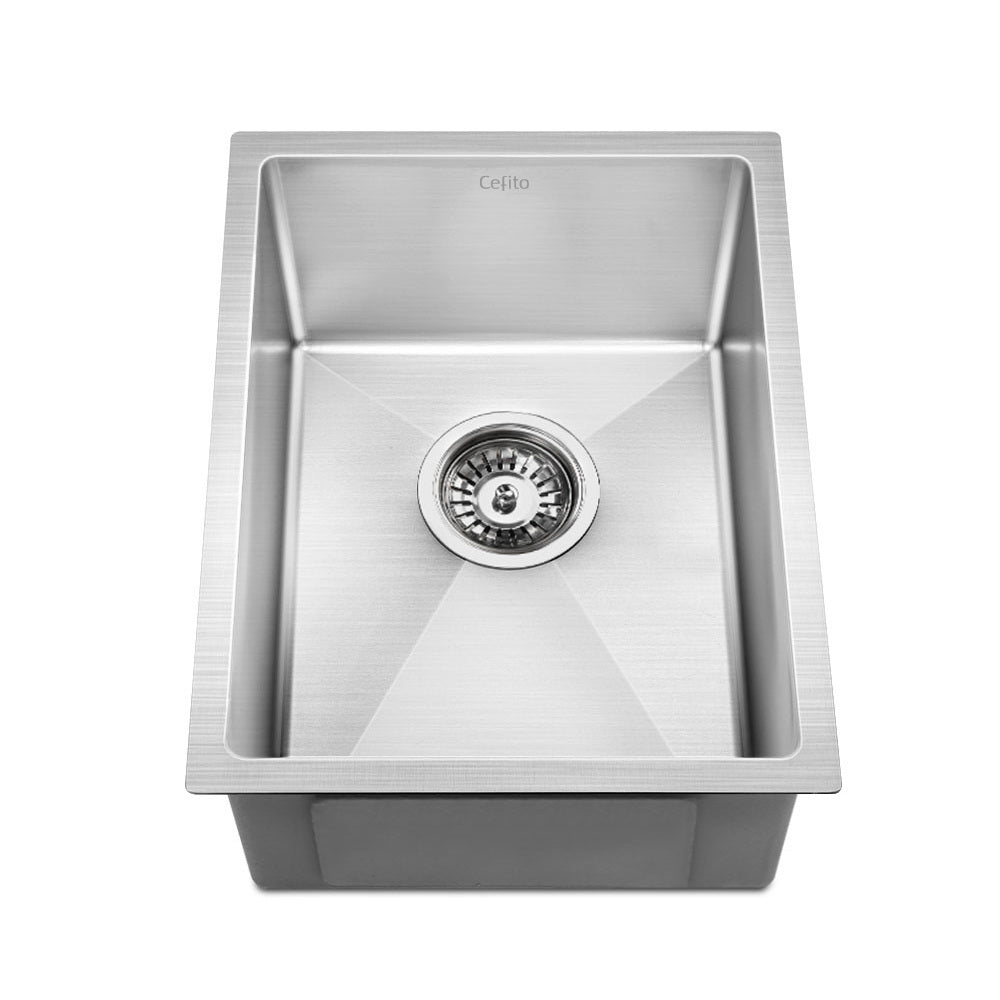 Kitchen Sink 44X34Cm Stainless Steel Nano Basin Single Bowl Silver