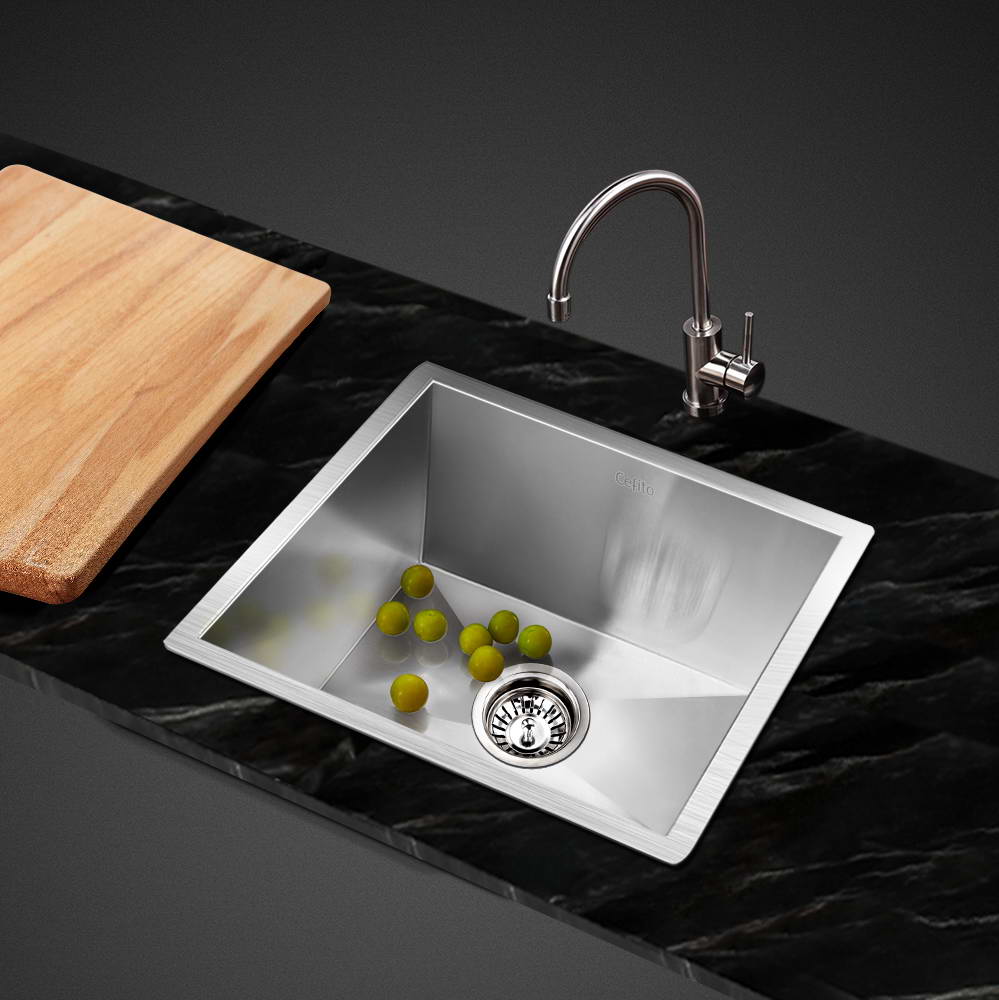 Kitchen Sink 36X36Cm Stainless Steel Nano Basin Single Bowl Silver