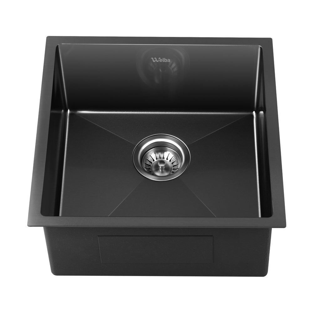 44X38CM Stainless Steel Sink Single Bowl with Waste Black