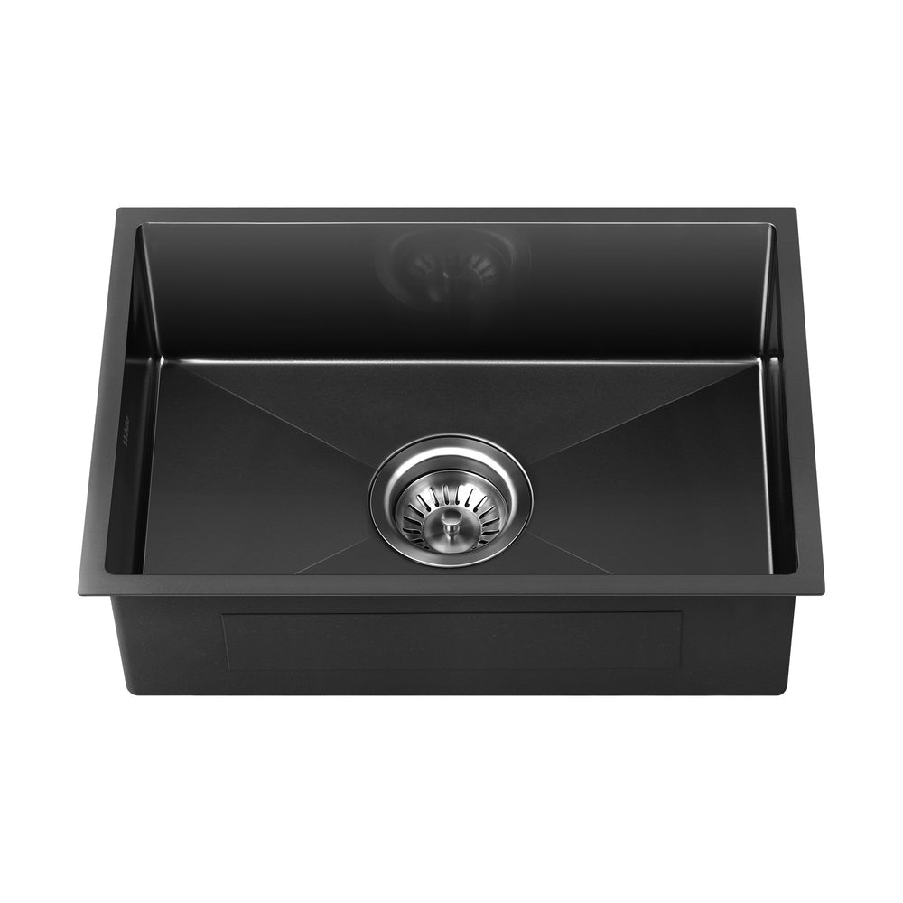 44X38CM Stainless Steel Sink Single Bowl with Waste Black