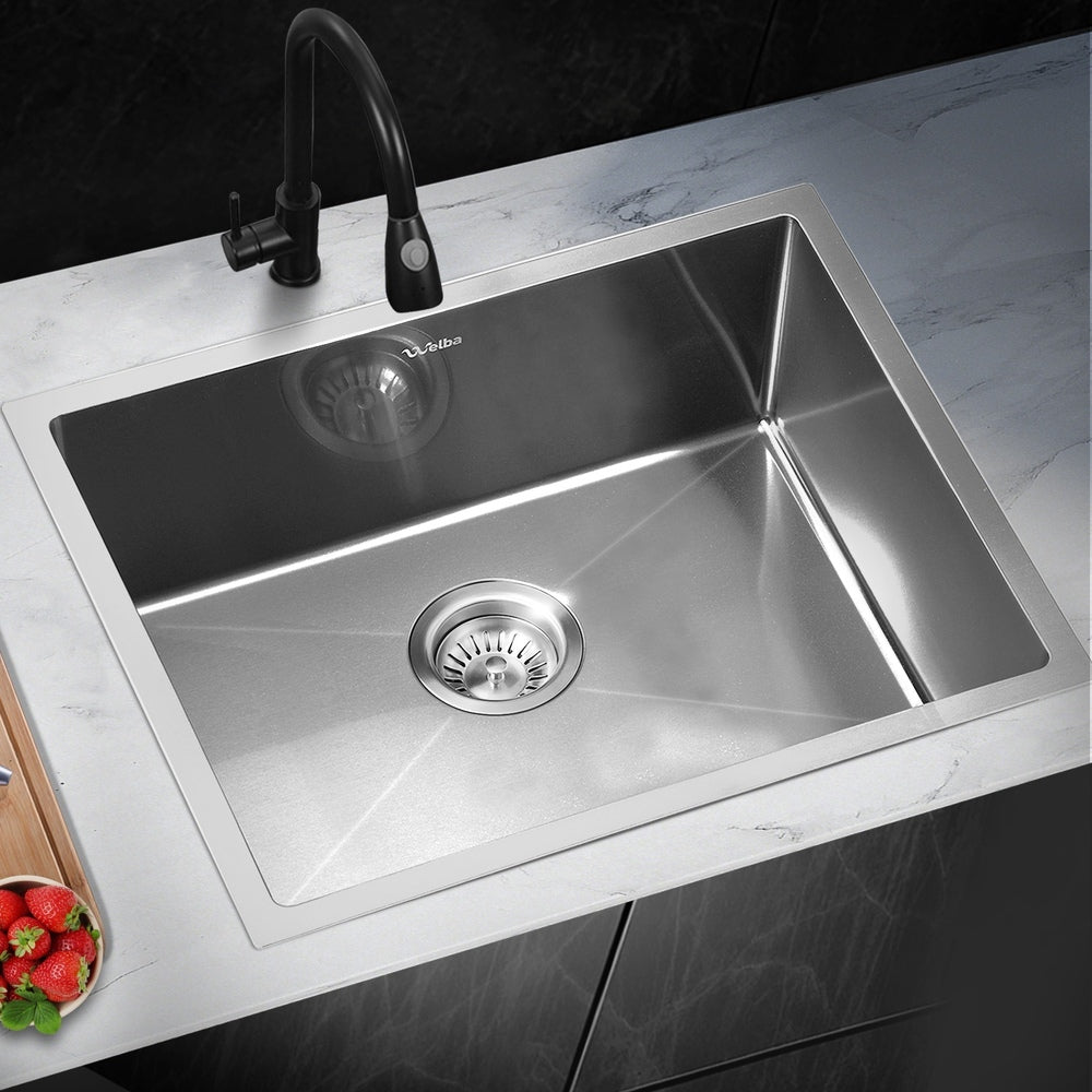 44X38CM Stainless Steel Sink Single Bowl with Waste Black