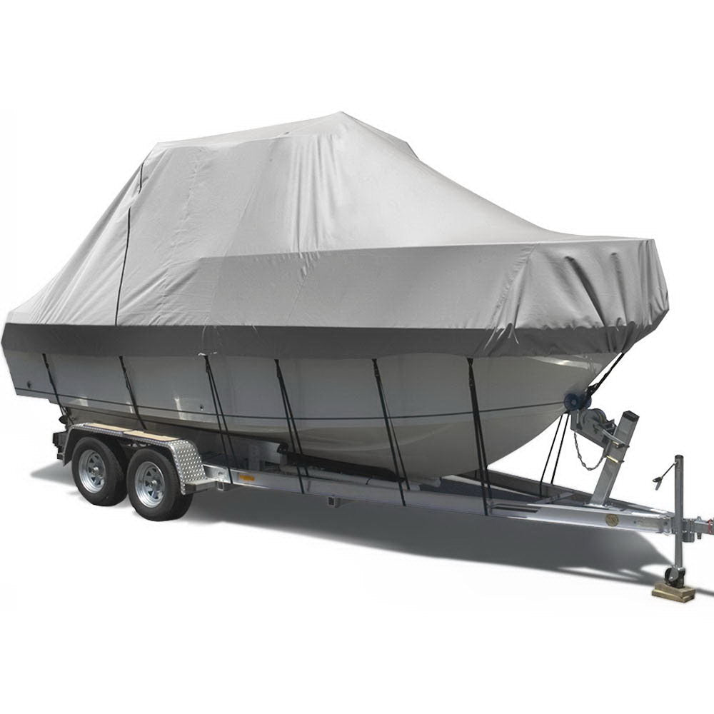 Boat Cover 25-27Ft Trailerable Jumbo Marine 600D Heavy Duty Grey