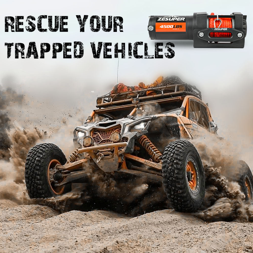 4500Lb Electric Winch 12V Wireless Portable Atv Utv Boat Trailer